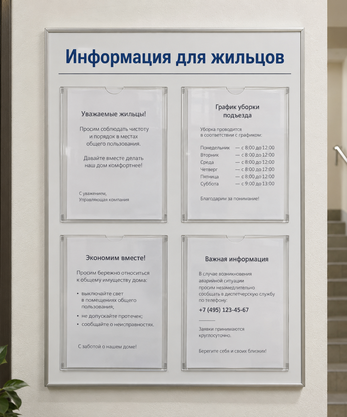 Стенды для ТСЖ и подъездов