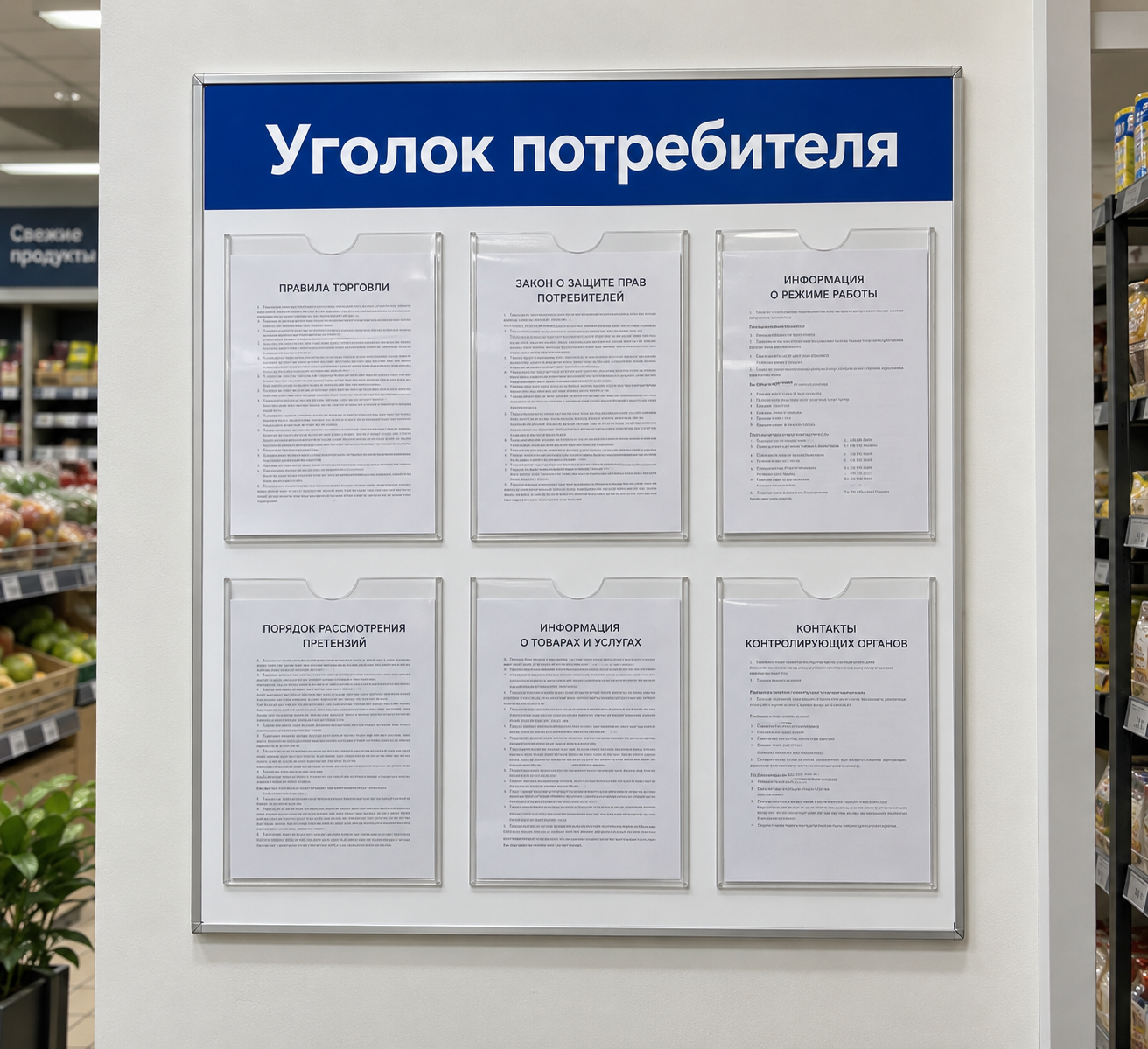 Уголок потребителя